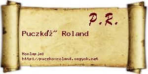 Puczkó Roland névjegykártya